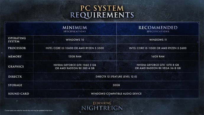 سیستم مورد نیاز بازی Elden Ring: Nightreign